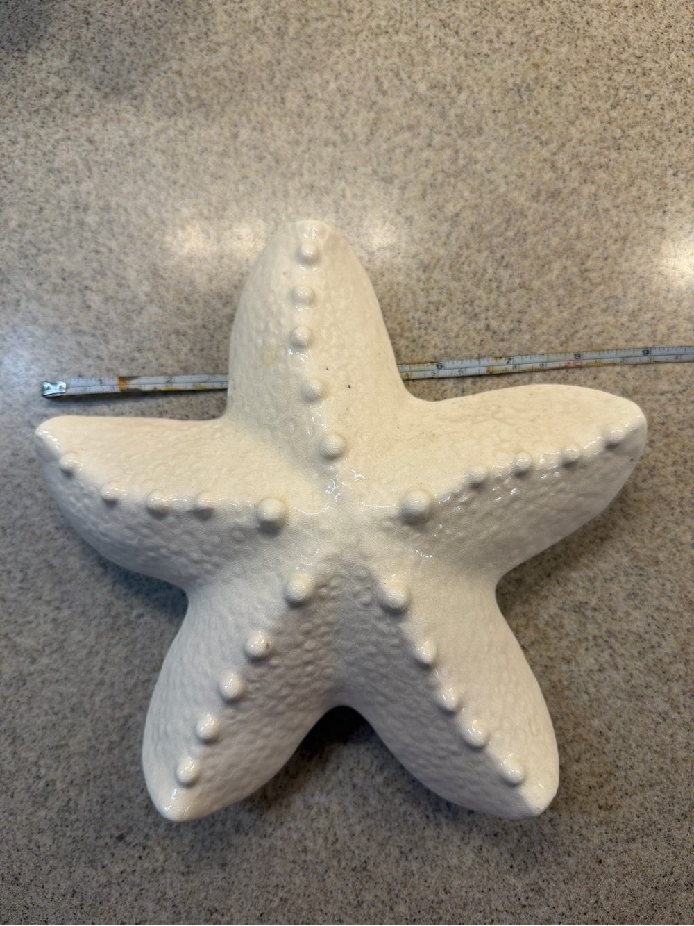 White Ceramic Starfish Figurine Nautical Decor wall hanging